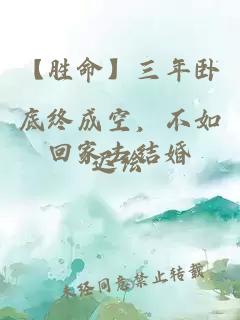 【勝命】三年臥底終成空，不如回家去結(jié)婚