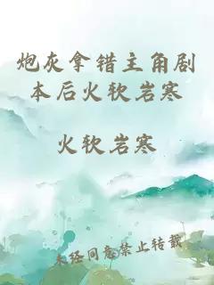 炮灰拿錯(cuò)主角劇本后火軟巖寒