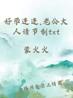 好孕連連,老公大人請節制txt